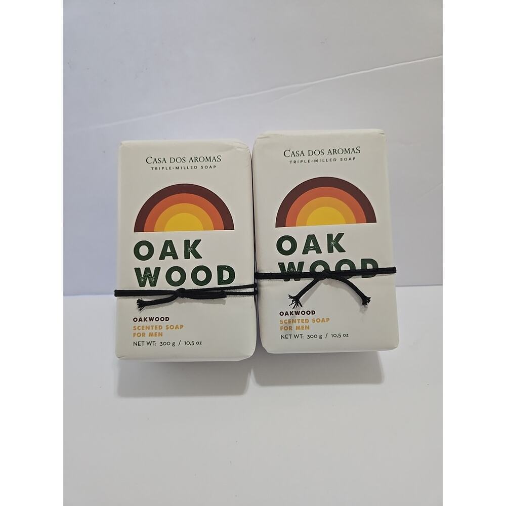 Casa Dos Aromas Oakwood Scented Triple Milled Soap Men 10.5 oz Each Set Of 2
